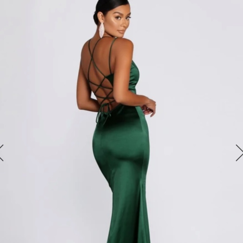 FORMAL SATIN LATTICE DRESS